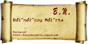 Bánóczy Márta névjegykártya